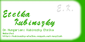 etelka kubinszky business card